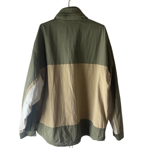 American Eagle Outfitters Windbreaker Hoodie Jacket  Mens L Green Pullover AE Ou - Picture 3 of 15